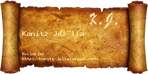 Kanitz Júlia névjegykártya
